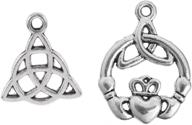 celtic antiqued pendants triquetra claddagh logo