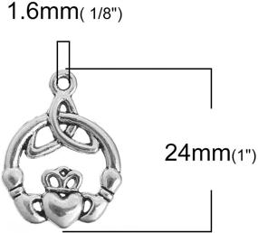 img 2 attached to Celtic Antiqued Pendants Triquetra Claddagh