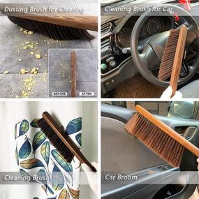 img 1 attached to 🧹 Soft Bristle Hand Broom Cleaning Brushes - Ideal for Car, Bed, Couch, Draft, Garden, Furniture, Clothes - with Wooden Handle