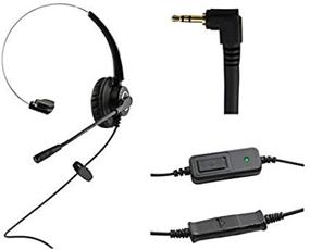 img 2 attached to 🎧 WirelessFinest Headset Headphones with Volume, Mute Control Replacement for Cisco SPA Series Spa303 Spa504g and Other Models, Polycom Soundpoint IP 320 330, Grandstream, Cortelco