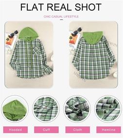 img 1 attached to SHEWIN Flannel Hoodies Lightweight Shacket Women's Clothing for Coats, Jackets & Vests