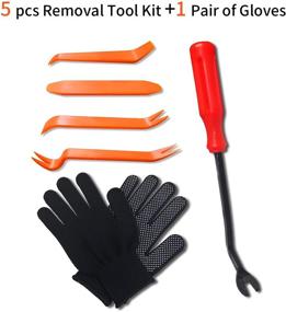 img 4 attached to 🔧 Baiyuhei Car Trim Removal Tool Kit - 5 Piece Auto Panel Door Window Removal Tools Set with Clip Remover & Gloves