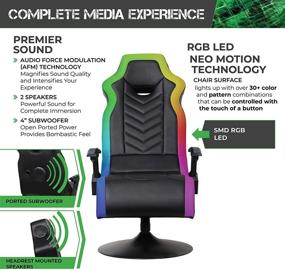 img 1 attached to 🎮 Enhance Gaming Experience with X Rocker RGB Prism Pedestal 2.1 Dual Gaming Chair – LED Lights, 33"x25"x45", Black