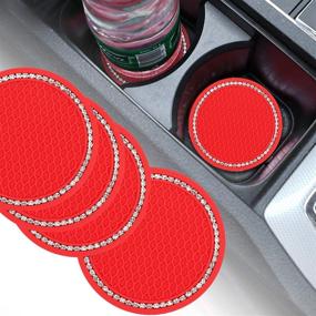img 4 attached to Coasters Crystal Rhinestone Interior Accessories Interior Accessories in Cup Holders