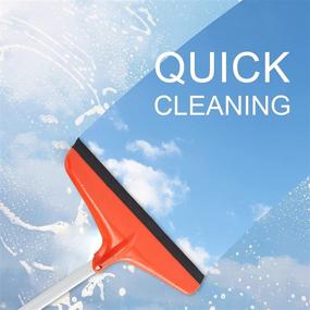 img 2 attached to 🧼 Professional Detachable Window Squeegee Floor Scrubber with Foot Extension Pole for Glass Mirrors & Auto Cleaning