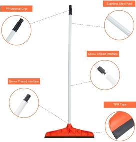 img 1 attached to 🧼 Professional Detachable Window Squeegee Floor Scrubber with Foot Extension Pole for Glass Mirrors & Auto Cleaning