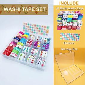 img 3 attached to 🎁 Christmas Gift Wrapping, Scrapbook Stickers, & Daily Planner Decor: 44 Rolls Washi Tape Set with Storage Box