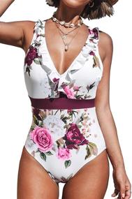 img 4 attached to CUPSHE Stripe Ruffled Swimsuit for Women - Trendy Fashion Clothing