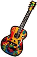 🎸 magideal peace guitar hippie guitar music lovers patch – 5 x 12.8 cm – embroidered iron on patches sew on patches embroidery applikations applique logo