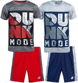 img 4 attached to Boys Pro Athlete Athletic Tee Shirt and Shorts Set - Active Basketball Performance 4-Piece Set