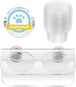 img 2 attached to POPETPOP Reptile Feeding Cups - Gecko Feeder Suction Cup Bowls for Pets with 10 Tortoise Reptile Spider Snake Bowls - Small