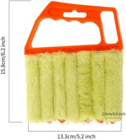 img 3 attached to 7-Finger Dusting Cleaner Tool for Blinds - Hand-held Mini Blind Duster Brush for Window Blinds - Venetian Blind Duster - Microfiber Air Conditioner Cleaner with Orange Handle