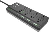 ⚡️ apc smart plug wi-fi power strip with usb ports, ph6u4x32, 3 alexa-compatible smart plugs, 6 outlets total, 2160 joule surge protector - black logo