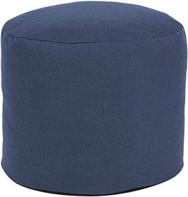 img 1 attached to SEO-Optimized Name: Howard Elliott Tall Pouf Ottoman with Sterling Indigo Cover