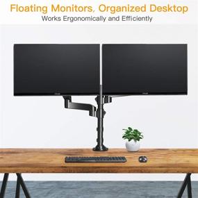 img 3 attached to 🖥️ ErGear Dual Monitor Stand, 17-32 Inch Monitor Desk Mount, Supports Up to 19.84lbs per Arm, Height Adjustable VESA Mount with C Clamp/Grommet, 75/100mm Compatibility