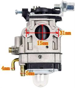 img 3 attached to 🛵 QAZAKY Прокладка карбюратора 15 мм, воздушный фильтр, впускной коллектор из сплава, накладка для двигателя 2-тактного двигателя объемом 33 куб. см, 43 куб. см, 47 куб. см, 49 куб. см, 50 куб. см, 52 куб. см, Питбайк, Грязевой мотоцикл, Карманный мотоцикл, ATV, Скутер, Чоппер, Квадроцикл, Мопед, Го-карт.