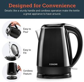 img 3 attached to 🔌 COSORI Electric Kettle - 1.8 Qt Double Wall Stainless Steel - BPA Free & Auto Shut-Off - Cordless and ETL/CETL Approved - Black