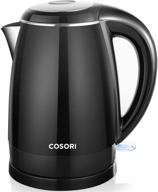 🔌 cosori electric kettle - 1.8 qt double wall stainless steel - bpa free & auto shut-off - cordless and etl/cetl approved - black logo