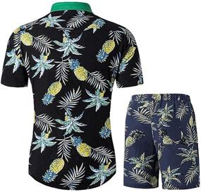 img 3 attached to 🌺 BEBUERRG Sleeve Button Hawaiian Printing Men's Clothing: Style Meets Comfort!