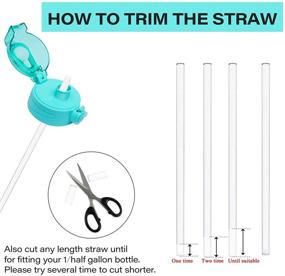 img 1 attached to UUY Reusable Straws for 1/2 Gallon Water Bottle (128oz/64oz Jug), Cut to Fit any Bottle with Spout Lid/Cap, Gym, Fitness, Big Jug Straws for Time Marker Motivational Sports Drink - Set of 3