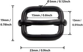 img 3 attached to BIKICOCO 0.625 Inch Adjustable Metal Slide Buckle with Movable Center Bar for Straps, Webbing - Enhanced SEO