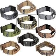 fdc tactical dog collars - heavy duty training collars with handle, military army style, 1.5in width, plastic buckle, tag hole - suitable for medium, large, xl, xxl breeds logo