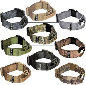 img 4 attached to FDC Tactical Dog Collars - Heavy Duty Training Collars with Handle, Military Army Style, 1.5in Width, Plastic Buckle, TAG Hole - Suitable for Medium, Large, XL, XXL Breeds