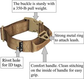 img 1 attached to FDC Tactical Dog Collars - Heavy Duty Training Collars with Handle, Military Army Style, 1.5in Width, Plastic Buckle, TAG Hole - Suitable for Medium, Large, XL, XXL Breeds