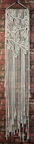 img 1 attached to Rustic Solid Oak Macrame Wall Hanger Kit: Craft Chevron Patterns & Tassels