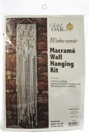 rustic solid oak macrame wall hanger kit: craft chevron patterns & tassels logo