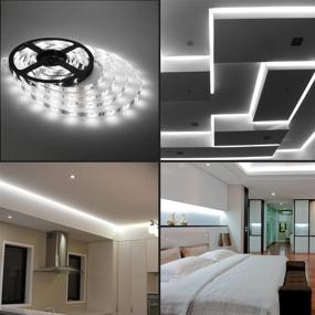 img 1 attached to 💡 Flexible LED Strip Lights by Foxdam - 16.4ft/5m, 300 SMD 5050 LEDs, Waterproof, 12V Light Strips for Home, Holiday, Party Decor - Indoor/Outdoor (White)