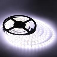 💡 flexible led strip lights by foxdam - 16.4ft/5m, 300 smd 5050 leds, waterproof, 12v light strips for home, holiday, party decor - indoor/outdoor (white) логотип