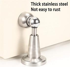 img 3 attached to 🚪 304 Stainless Steel Magnetic Door Stopper with 3M Adhesive Tape - No Drilling, Strong Mount, Hold Door Open - 1 Pack