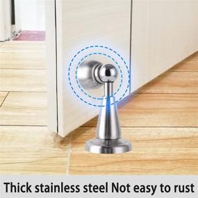 img 1 attached to 🚪 304 Stainless Steel Magnetic Door Stopper with 3M Adhesive Tape - No Drilling, Strong Mount, Hold Door Open - 1 Pack