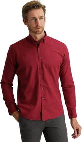 img 4 attached to 👔 Formal Casual Button Shirts with Sleeves for Men's Clothing