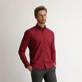 img 2 attached to 👔 Formal Casual Button Shirts with Sleeves for Men's Clothing