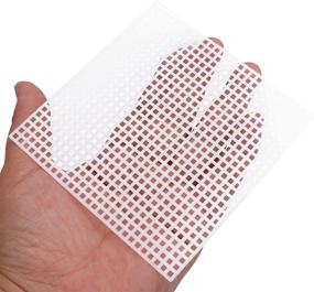 img 1 attached to 🧵 100 Pieces 4x4 Clear Plastic Canvas Mesh Sheets for Embroidery Crafting by Tosnail