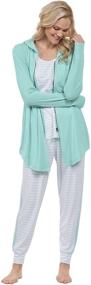 img 4 attached to Comfort and Style Combined: PajamaGram Three Piece Womens Pajama Set, Perfect for Women's Clothing