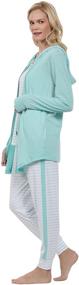 img 2 attached to Comfort and Style Combined: PajamaGram Three Piece Womens Pajama Set, Perfect for Women's Clothing