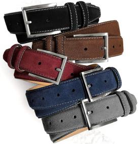 img 3 attached to Premium Granada Suede Nubuck 👔 Leather Dress Belts for Men's Accessories