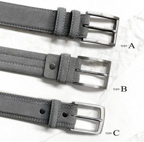 img 1 attached to Premium Granada Suede Nubuck 👔 Leather Dress Belts for Men's Accessories