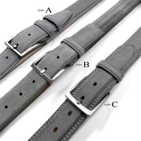 img 2 attached to Premium Granada Suede Nubuck 👔 Leather Dress Belts for Men's Accessories