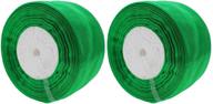 🎀 14019 green 1/2 inch organza ribbon 100 yards (2 rolls) - sheer ribbon for party decoration, gift wrapping, and crafts logo