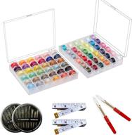 🧵 himapro 72 pcs assorted color bobbins with storage case - compatible for brother, babylock, janome, and singer etc (sa156) - 40 weight - includes soft tape measures, assorted needles, and seam rippers logo