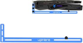 img 4 attached to Брекет поддержки видеокарты upHere Graphics Card GPU - держатель карты для борьбы с прогибом, анодированный космический алюминий, карманные или двойные карты (синий/GL02)