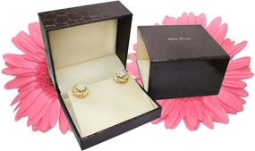 img 1 attached to Authentic 14K Gold Black Diamond Earrings: Round Cut Studs for Women, Girls, and Men, with Gift Box and Authenticity Cards