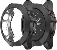 аксессуары для часов garmin fenix 5x/5x plus | защитный чехол из мягкого tpu | ударопрочный и устойчивый к царапинам | ультратонкий бампер (черный) логотип