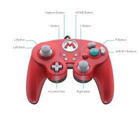 img 2 attached to 🎮 PDP Gaming Super Mario Bros Wired Fight Pad Controller: GameCube Inspired Controller, Compatible with Nintendo Switch