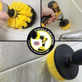 img 3 attached to Power Scrubber Drill Brush by Useful Products - Toilet Bowl Cleaner - Bathroom Set - Floor, Shower, Grout, and Tile Cleaner