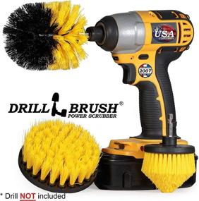 img 1 attached to Power Scrubber Drill Brush by Useful Products - Toilet Bowl Cleaner - Bathroom Set - Floor, Shower, Grout, and Tile Cleaner
